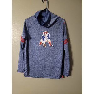 Nike Shirt New England Patriots Womens Size S Blue Cowl Neck Long Sleeve Dri Fit